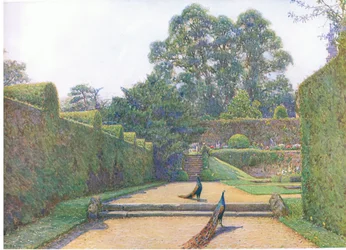 Penkhurst Place, Kent, aus Die Gärten Englands: In den südlichen und westlichen Grafschaften, veröffentlicht von The Studio, 1907